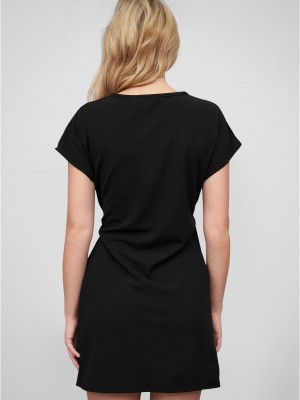 Тениска T-Shirt-Kleid mit integriertem Bindeg?rtel black XXL