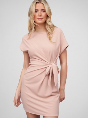 Тениска T-Shirt-Kleid mit integriertem Bindeg?rtel rose XXL