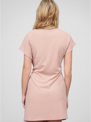 Тениска T-Shirt-Kleid mit integriertem Bindeg?rtel rose XXL