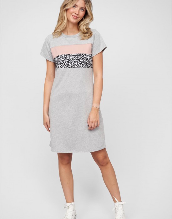 Тениска T-Shirt Dress Colorblock heather grey XXL
