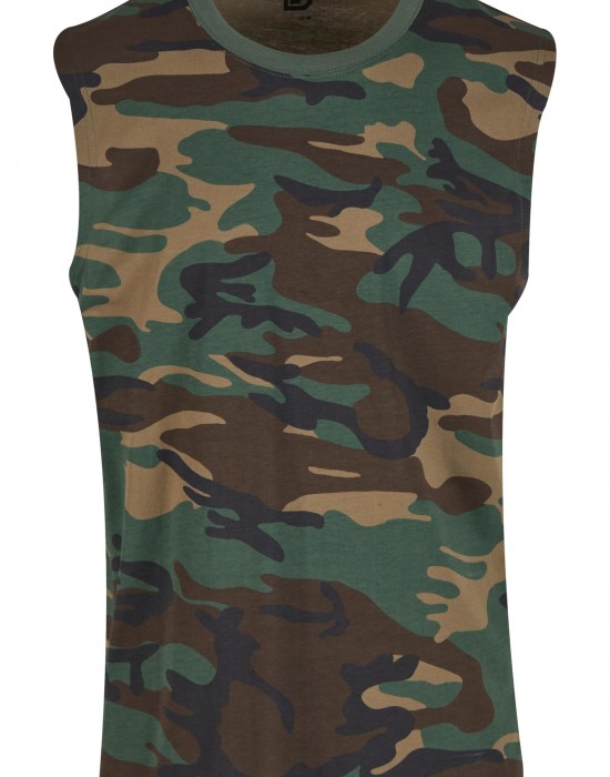 Тениска Brandit T-Shirt sleeveless woodland XXL Тениска Brandit T-Shirt sleeveless woodland XXL