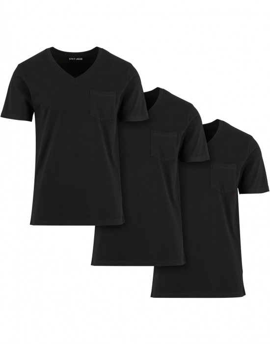 Тениска DEF V-Neck 3-Pack T-Shirt black XXL Тениска DEF V-Neck 3-Pack T-Shirt black XXL