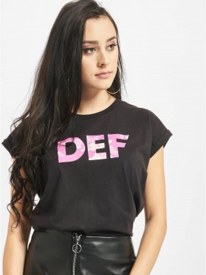 Тениска DEF Signed T-Shirt blk/pink XS