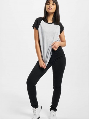 Тениска DEF Niko T-Shirt lightgrey/black XS