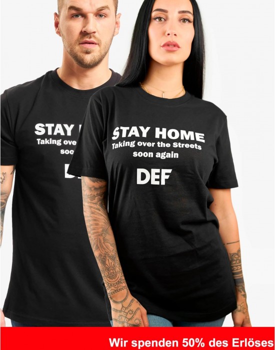 Тениска DEF Stay Home T-Shirt black XS