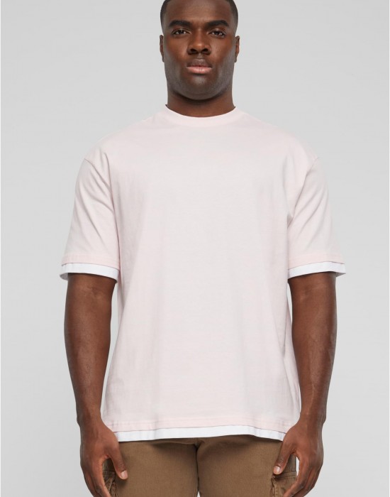 Тениска DEF Visible Layer T-Shirt pink/white XL Тениска DEF Visible Layer T-Shirt pink/white XL