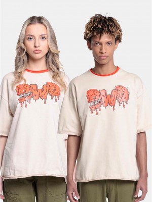 Тениска DWD Drip Logo T-Shirts beige XL