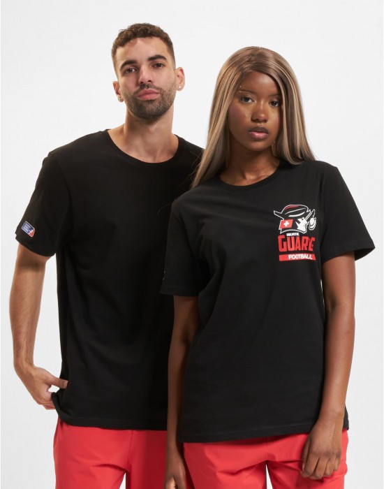 Тениска EUROPEAN LEAGUE OF FOOTBALL Helvetic Guards Essential T-Shirt black XS Тениска EUROPEAN LEAGUE OF FOOTBALL Helvetic Guards Essential T-Shirt black XS