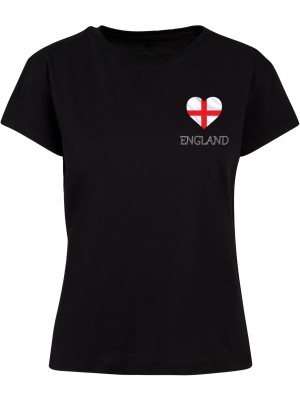 Тениска Ladies Merchcode Football - England T-shirt black XXL