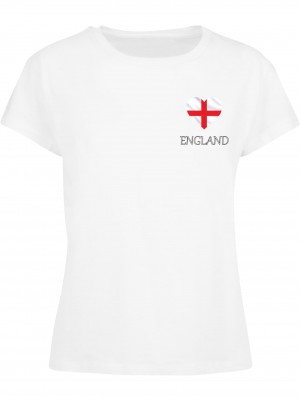 Тениска Ladies Merchcode Football - England T-shirt white XXL