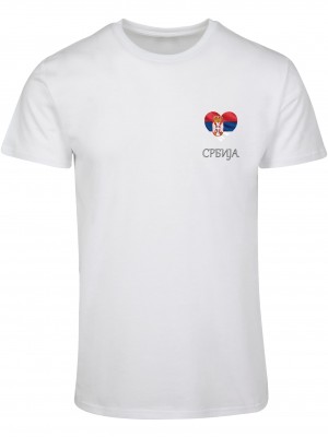 Тениска Merchcode Football - Serbia T-shirt white XXL