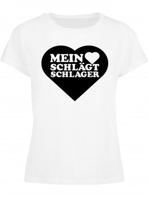 Тениска Ladies MHSS Herz Schwarz T-Shirt white XXL