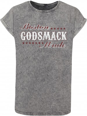Тениска Ladies Godsmack - Boston Made Acid Washed T-Shirt grey black XXL