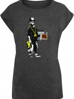 Тениска Ladies Brandalised - Boy With Teddy T-Shirt charcoal XXL