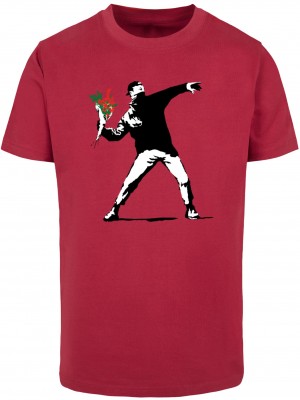 Тениска Banksy - Love Is In The Air T-Shirt burgundy XXL