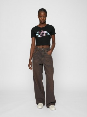 Тениска Baby Girl Cropped Tee black XXL