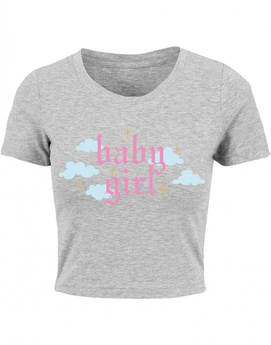 Тениска Baby Girl Cropped Tee grey XXL