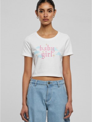 Тениска Baby Girl Cropped Tee white XXL