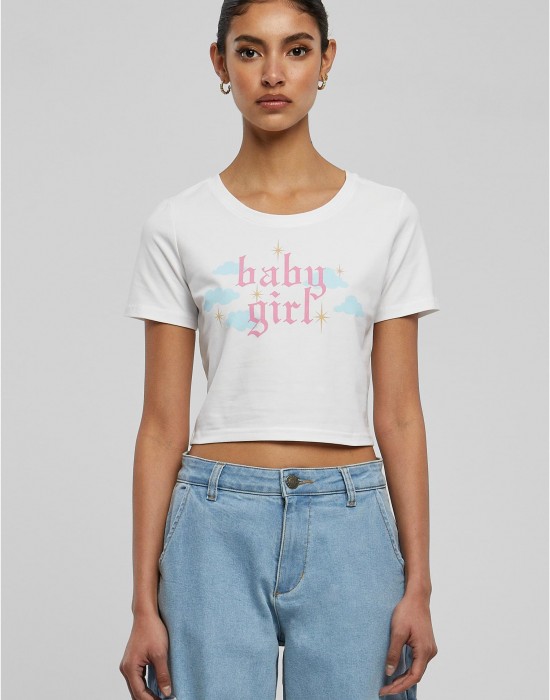 Тениска Baby Girl Cropped Tee white XXL