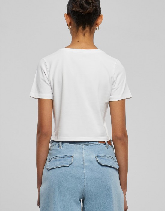 Тениска Baby Girl Cropped Tee white XXL