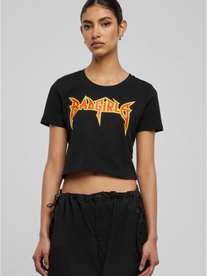 Тениска Badgirls Cropped Tee black XXL