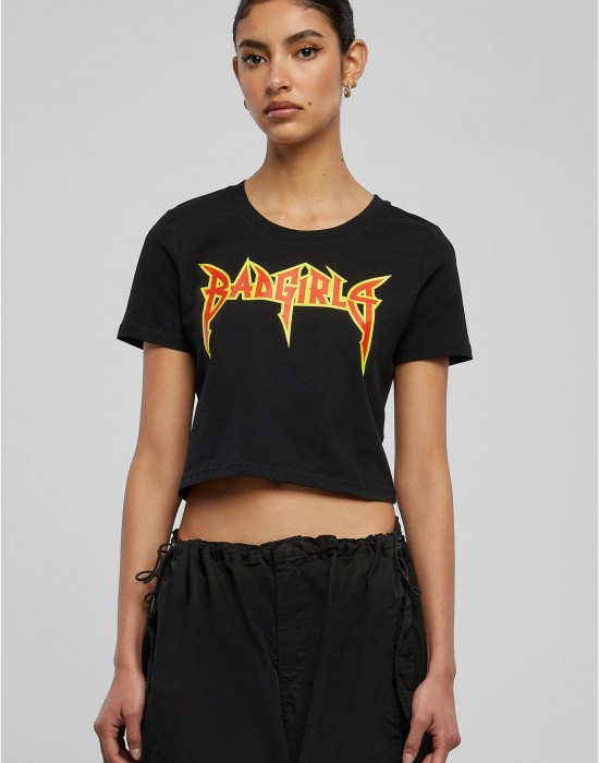 Тениска Badgirls Cropped Tee black XXL