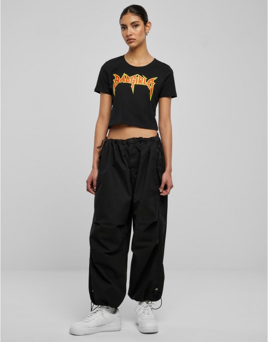 Тениска Badgirls Cropped Tee black XXL