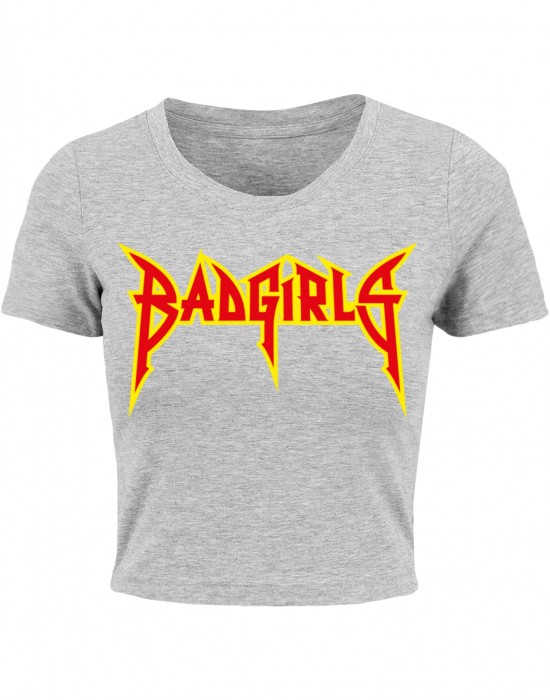 Тениска Badgirls Cropped Tee grey XXL