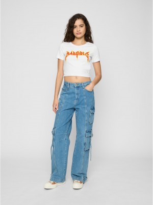 Тениска Badgirls Cropped Tee white XXL