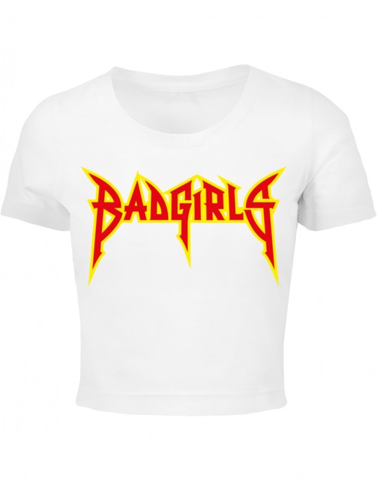 Тениска Badgirls Cropped Tee white XXL