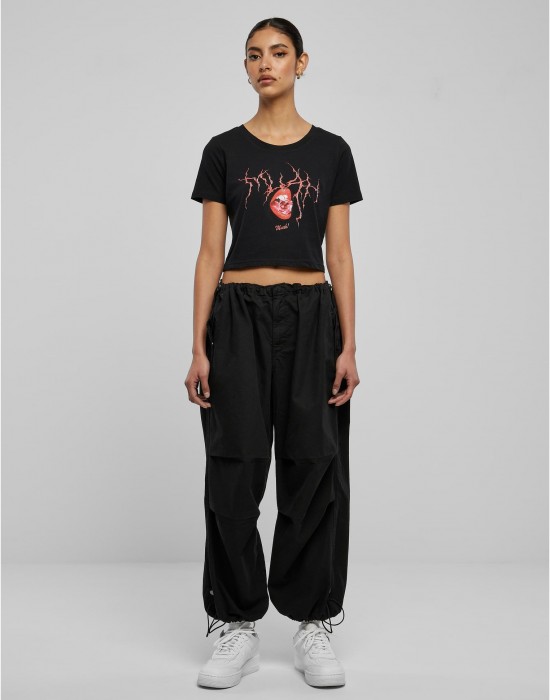 Тениска Muah Cropped Tee black XXL