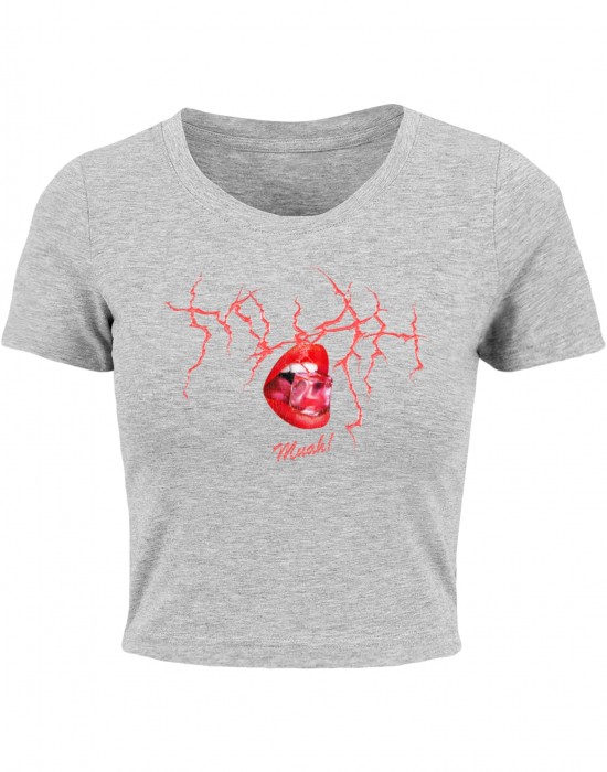 Тениска Muah Cropped Tee grey XXL