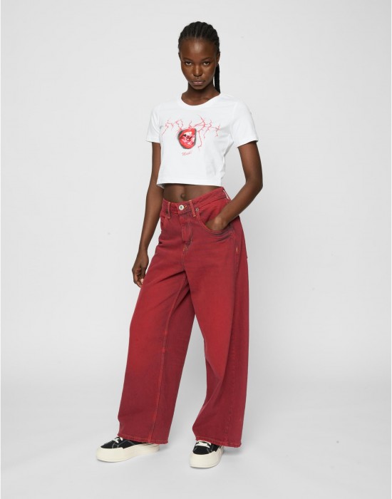 Тениска Muah Cropped Tee white XXL