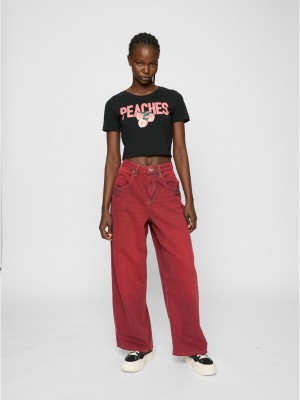 Тениска Peaches Cropped Tee black XXL