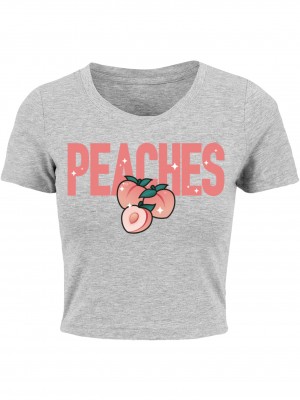 Тениска Peaches Cropped Tee grey XXL