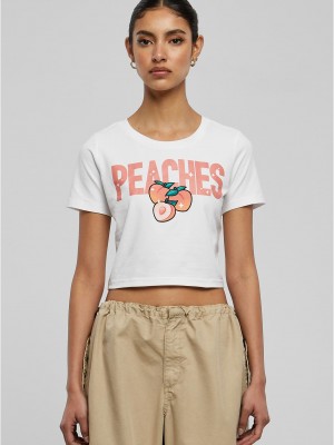 Тениска Peaches Cropped Tee white XXL