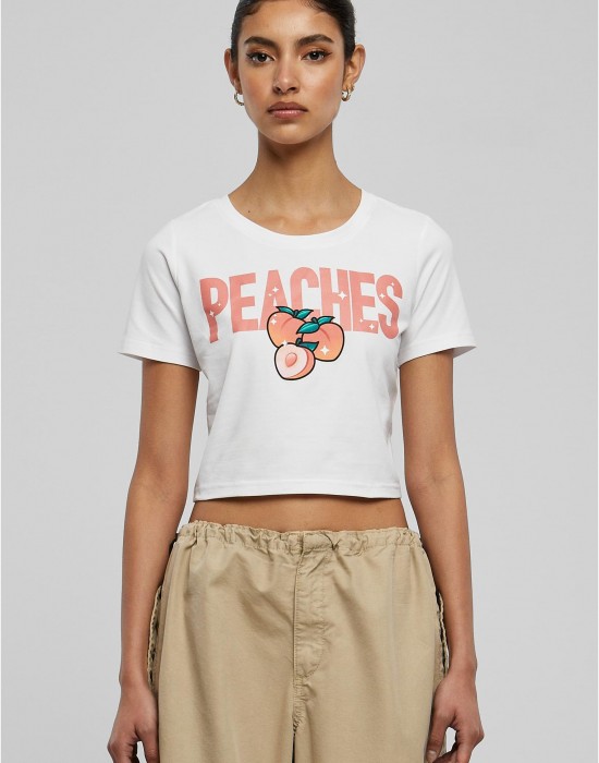 Тениска Peaches Cropped Tee white XXL