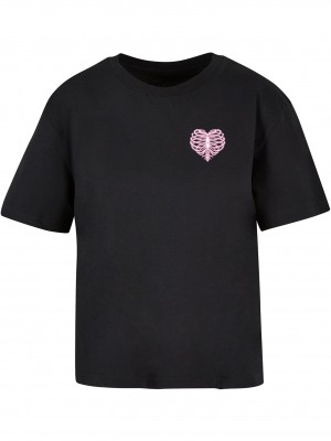 Тениска Heart Cage Rose Tee black XXL