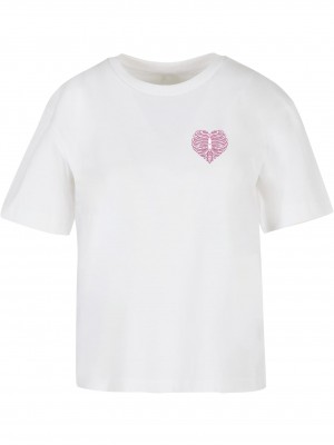 Тениска Heart Cage Rose Tee white XXL