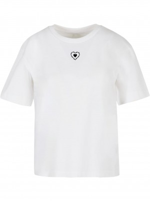 Тениска Good Vibes Only Heart Tee white XXL