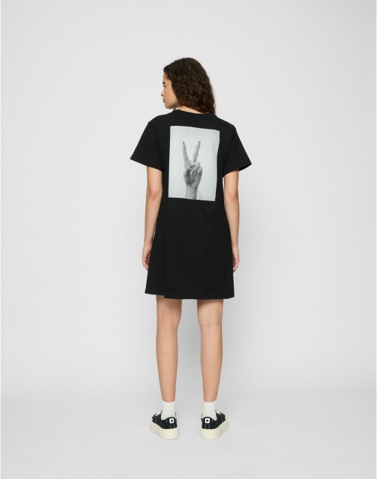 Тениска Girls Peace Hand Ladies Tee Dress black XXL