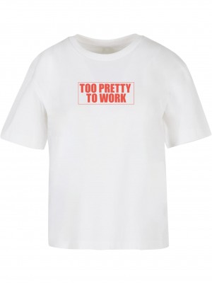 Тениска Too Pretty To Work Tee white XXL