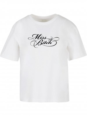 Тениска Miss Bitch Tee white XXL
