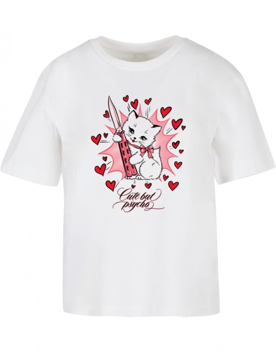 Тениска Psycho Kitty Tee white XXL