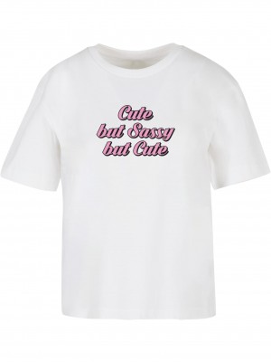 Тениска Cute But Sassy Tee white XXL