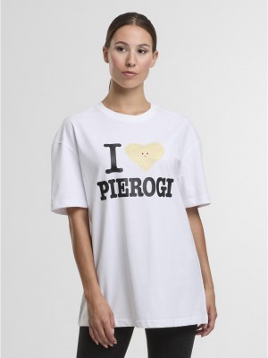 Тениска I Love Pierogi Oversize Boyfriend Tee white XS