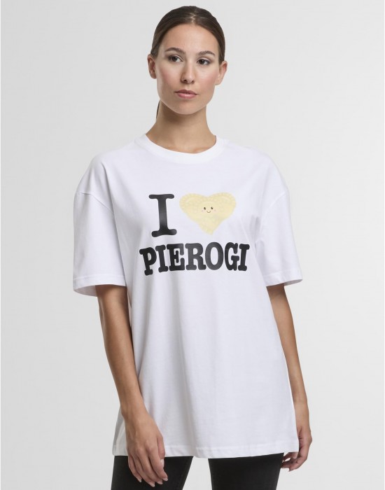 Тениска I Love Pierogi Oversize Boyfriend Tee white XS