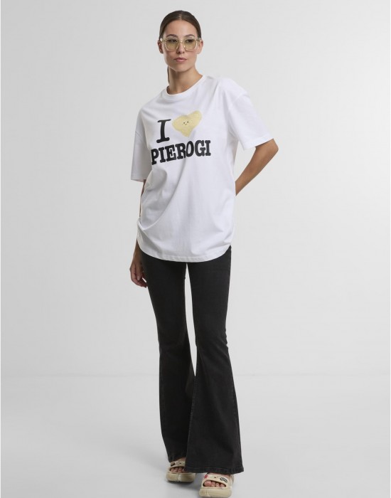 Тениска I Love Pierogi Oversize Boyfriend Tee white XS