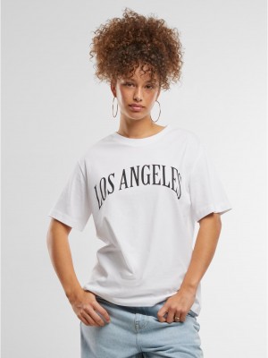 Тениска Los Angeles City Wording Tee white XXL