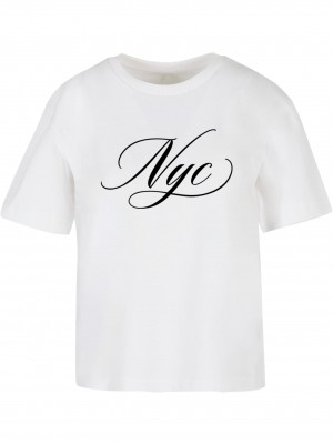 Тениска NYC Calligraphy Letters Tee white XXL